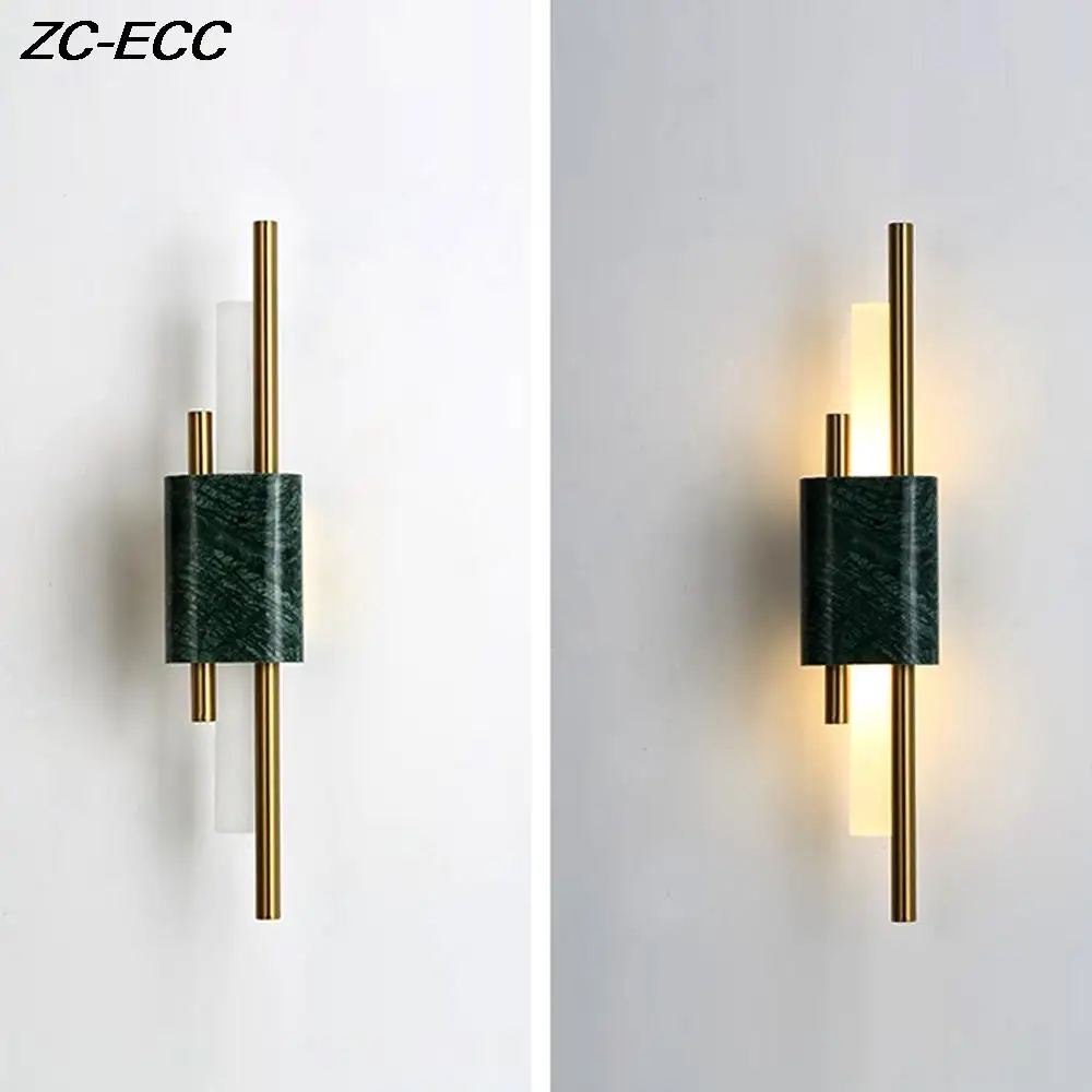 

Modern Corridor Aisle Stairs LED Wall Lamp For Living Room Bedroom Bedside Luxury Marble Decor Sconces Lamp Home LED Wall Lights