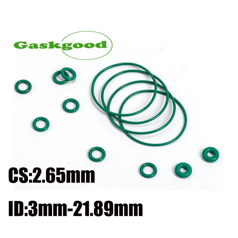 

10/20/50pcs Green FKM O Rings 2.65mm Wire Diameter Fluorine Rubber O Rings Gaskets ID 3mm-21.89mm O Ring Seals Washer