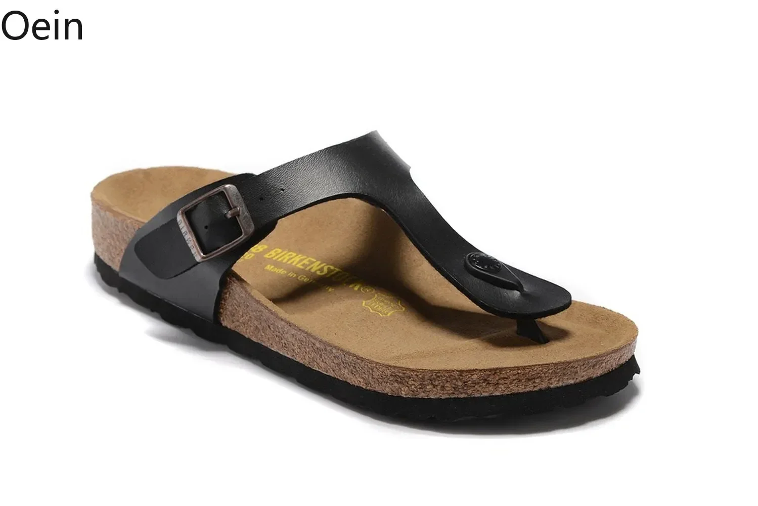 Мужские сандалии для пляжа с ремешком кожаная пробковая пляжная обувь шлепанцы