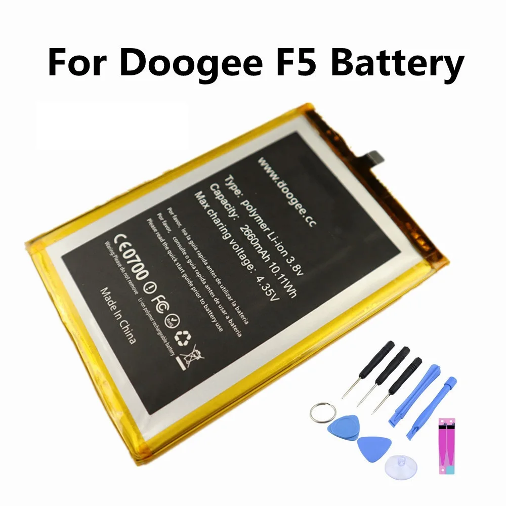 

100% оригинальный высококачественный аккумулятор F5 2660 мАч для DOOGEE F5, Сменный аккумулятор для мобильного телефона, батареи и инструменты