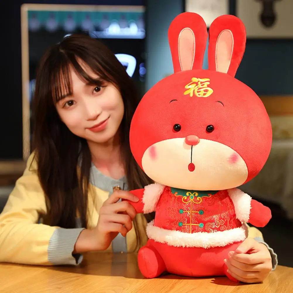 

Premium 2023 Year of Rabbit Mascot Doll Plush Doll Vivid Color Decorate