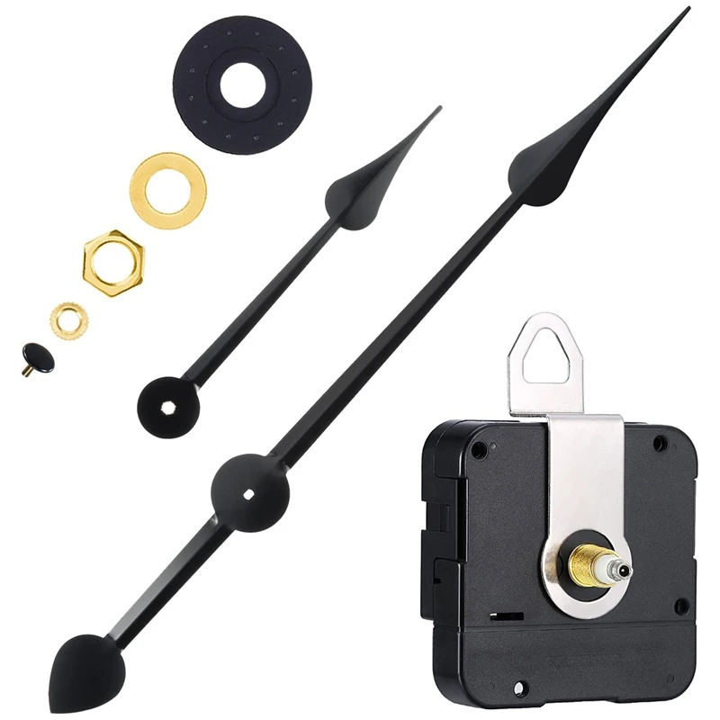 

23Mm High Torque Quartz Clock Movement Mechanism With Long Spade Hands For DIY Clock Home Repair Parts Replacement