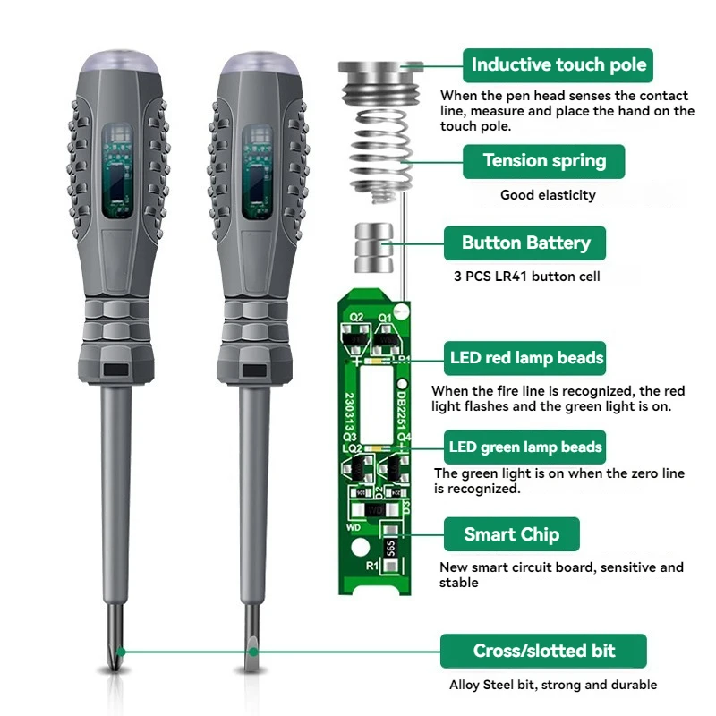1/2 шт. электрическая ручка долбежная крестовая отвертка неоновая пузырьковая