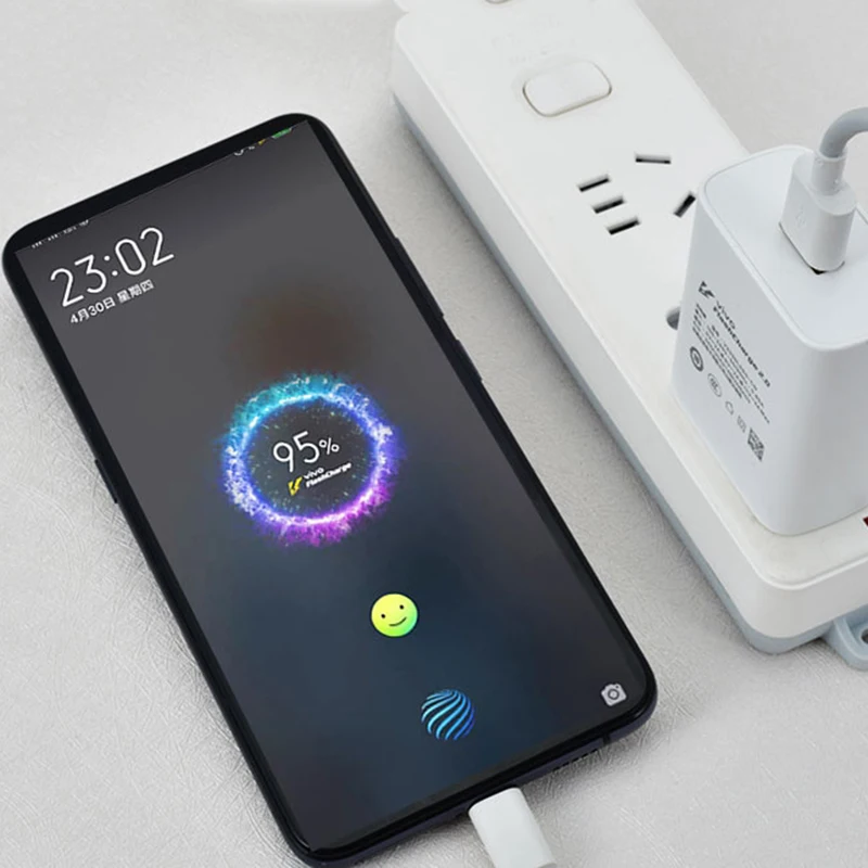 Фото Оригинальный Vivo 44 Вт FlashCharg 2,0 зарядное устройство ЕС США адаптер для быстрой зарядки 100 см Type C кабель для Vivo X50 X30 X60 Pro S7 S12 iQOO Z1X №5