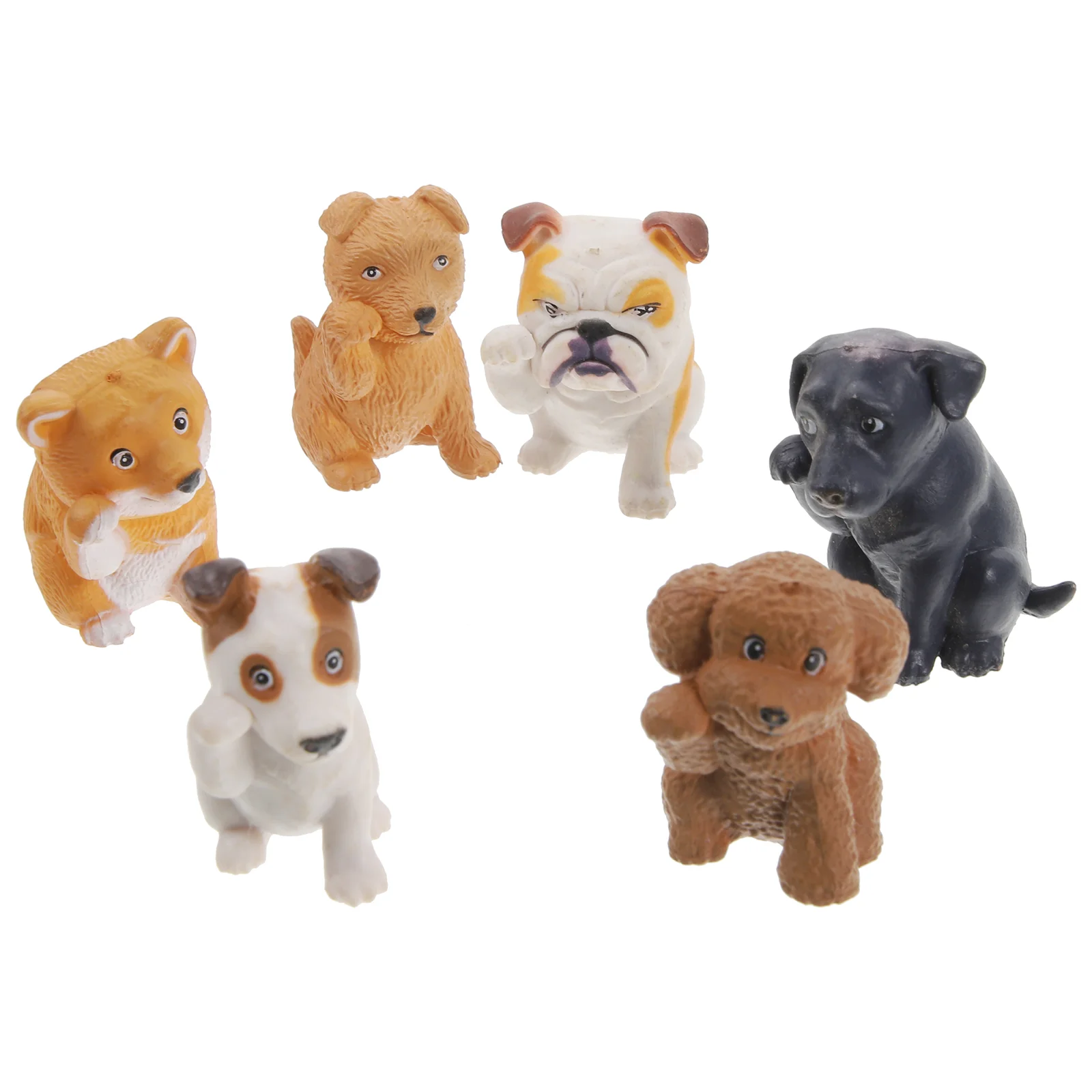 

6pcs Dog Figurine Simulated Dog Craft Animal Dog Statue Desktop Dog Figurine Decor for Kids