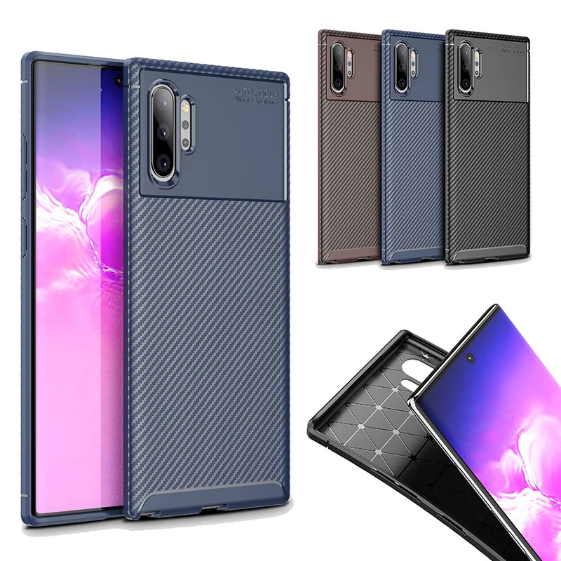 

Чехол для телефона с металлическим покрытием из углеродного волокна матовый Силиконовый чехол защитный чехол подходит для Samsung Galaxy Note10/NOTE10
