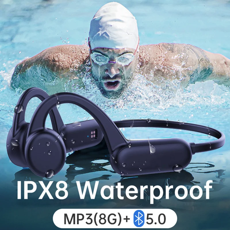 

Real Bone Conduction Bluetooth Earphone Swimming IPX8/ IPX4 Headphones With Mic Wireless Sports Waterproof Headset For Iphone