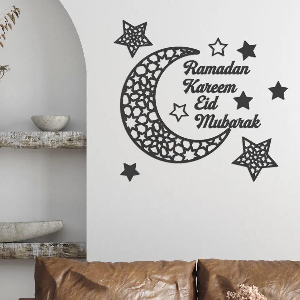 

2022 Ramadan Mubarak 3D Acrylic Window Sticker Eid Mubarak Decor Islamic Muslim Holiday Decorations for Home Wall Decals
