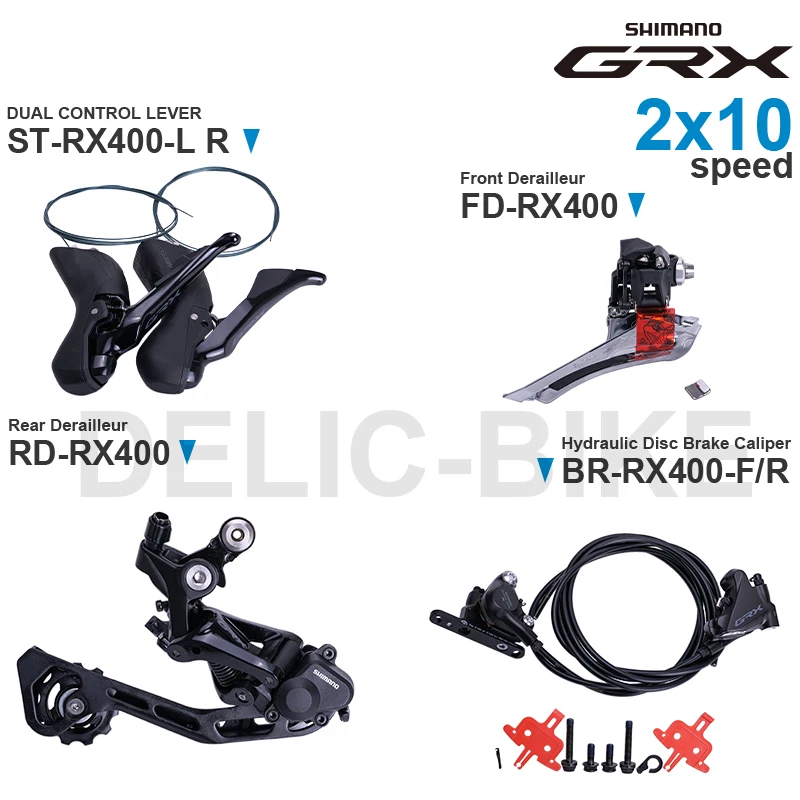 SHIMANO GRX Groupset DUAL CONTROL LEVER ST-RX400 RD-RX400 Front Derailleur FD-RX400 Brake BR-RX400 10 Speed Original Parts