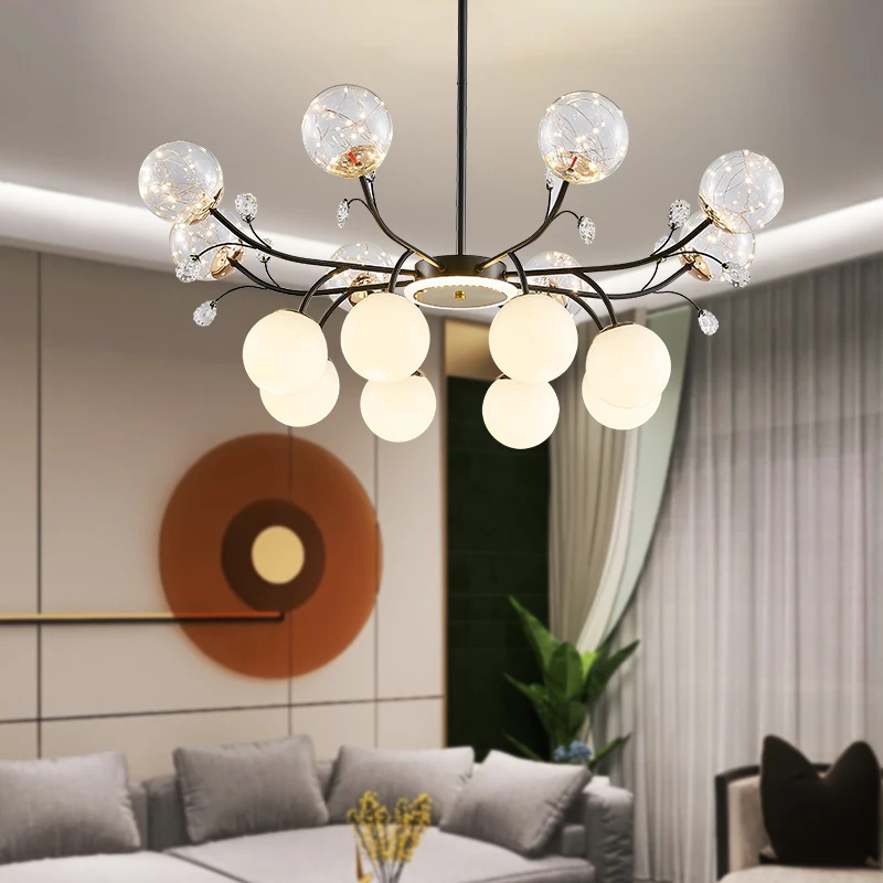 

2022 New Art pad Ceiling Hanging Lamp Gypsophila Art Decor Bar Pendant Lights Modern for Dining Room white glass Lamp E27 Bulb