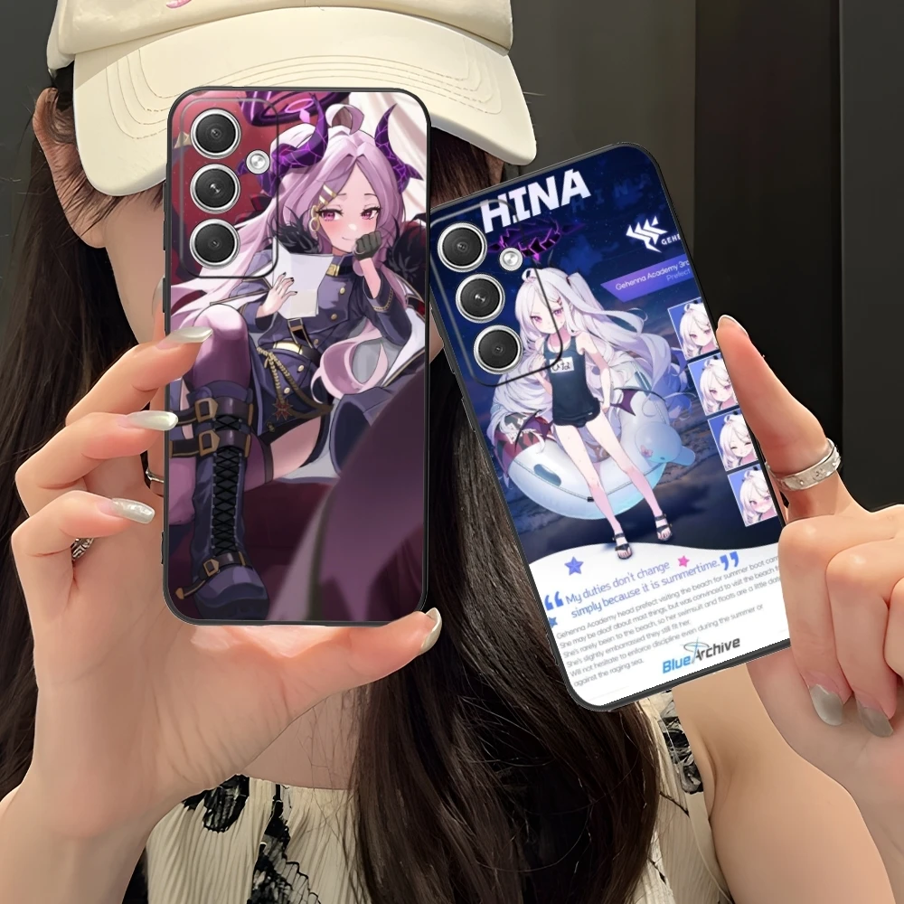 Синий архив Hina Чехол для мобильного телефона Samsung Galaxy S24 S23 S22 S21 S20 S10 S9 Plus FE ультра