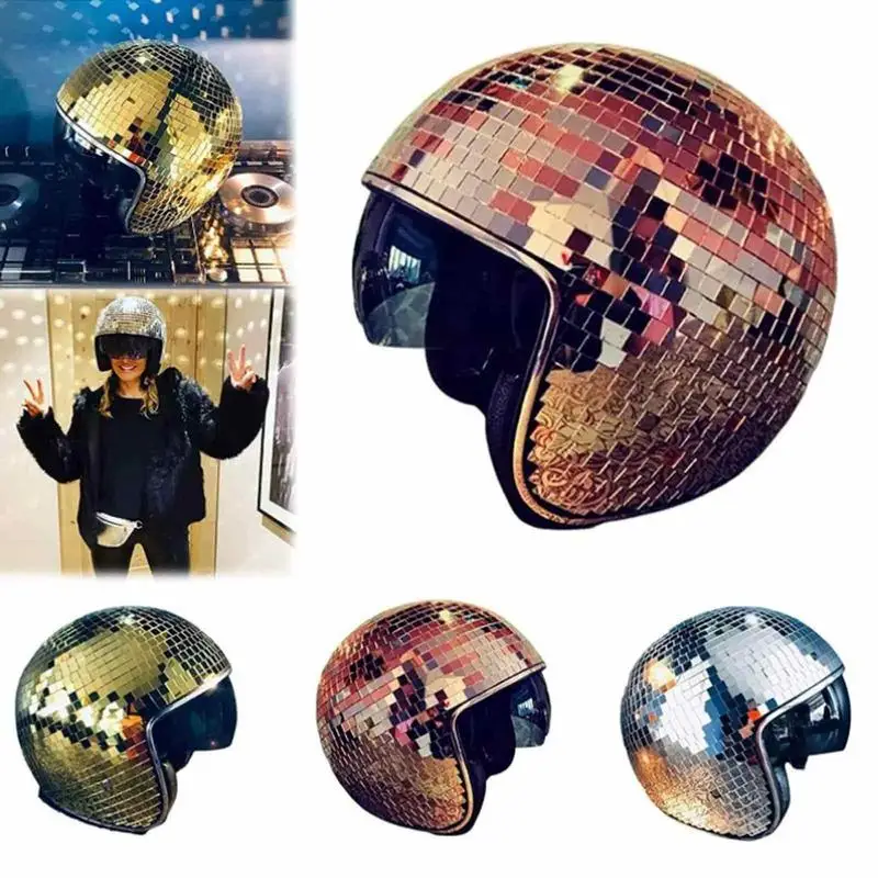 

Классический головной убор для дискотеки со штативом, ковбойские Светоотражающие мотоциклетные шлемы, блестящие головные уборы, аксессуары для диджея, клуба, сцены