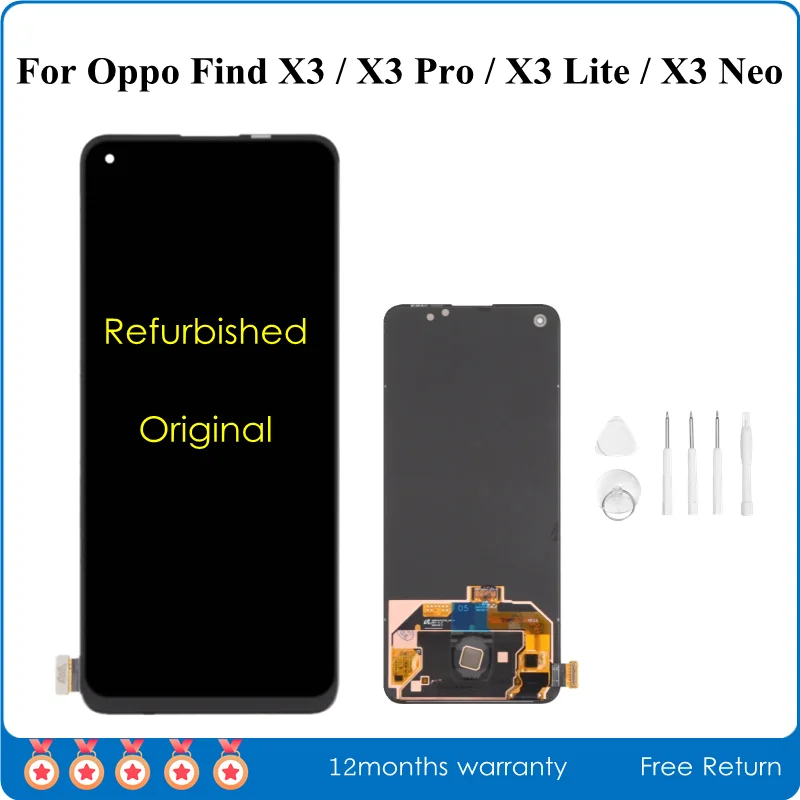 

A+++ Original Refurbished AMOLED Screen For Oppo Find X3 Pro X3 Lite LCD Display Assembly For Oppo Find X3 LCD Replacement