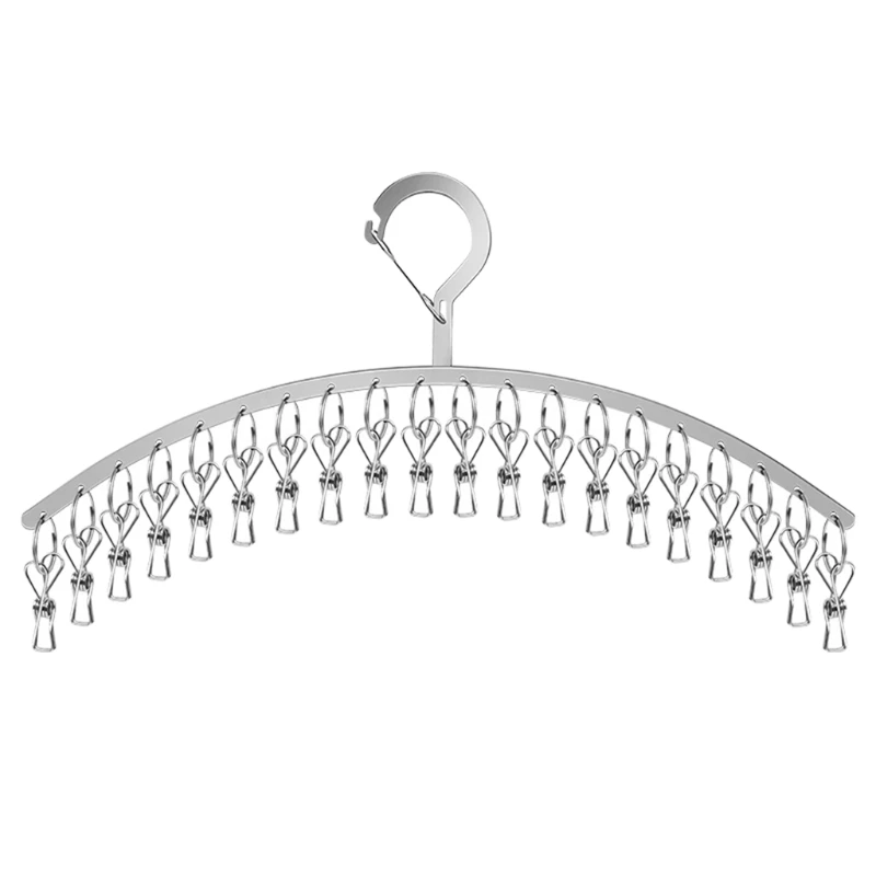 

20 Clips Stainless Steel Windproof Clothespin Laundry Hanger Clothesline Sock Towel Bra Drying Rack