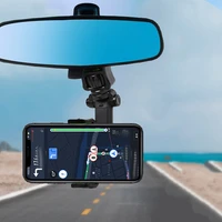 adjustable car rearview mirror phone gps bracket 360%c2%b0 rotatable auto rear view mirror mobile phone holder gps navigation stand
