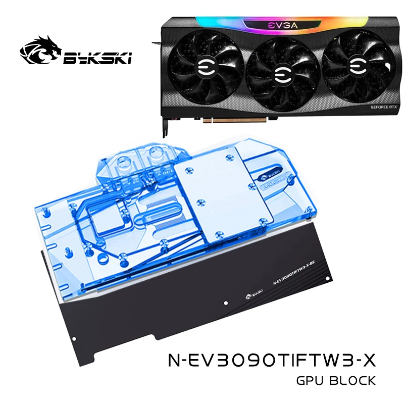 

Водяной блок Bykski GPU для EVGA RTX3090Ti FTW3 ULTRA видеокарта/медный радиатор/задняя панель RGB AURA N-EV3090TIFTW3-X
