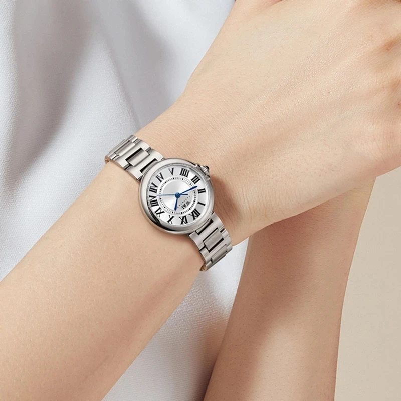 Fashion Quartz Watch for Women Luxury Brand I&W Carnival Ladies Wristwatch Sapphire Glass Full Steel Waterproof Relogio Feminino enlarge