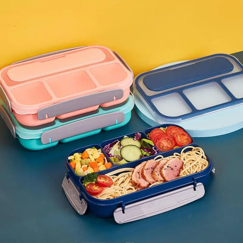 

Children Divided 4 Grids Lunch Box Portable Lunch Organizer With Buckle Leak Proof Lunch Box Sealed Snack Box For Adult And Kids