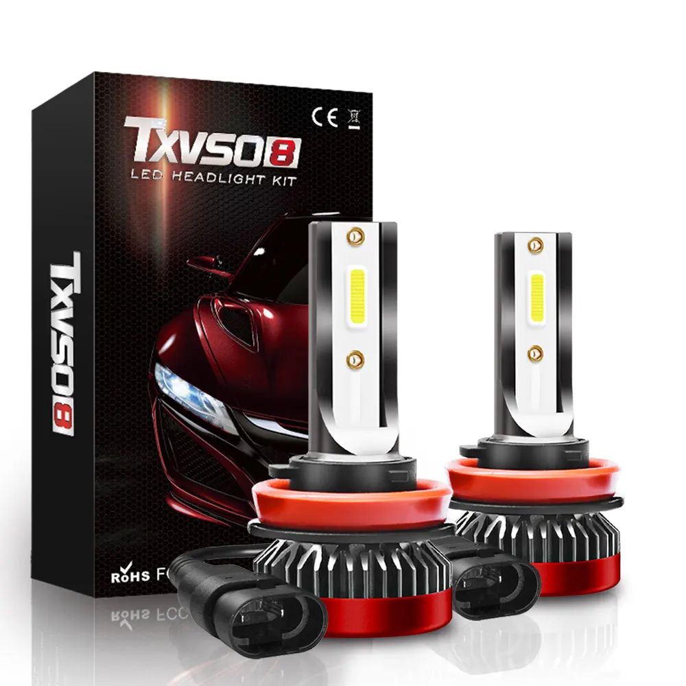 

TXVSO8 H8 H9 H11 LED Headlight Bulb 80W Car Light H9 Mini Led Lamp 8000lm 6000K LED 12V Auto COB Diode H8 Lights Luces Coche