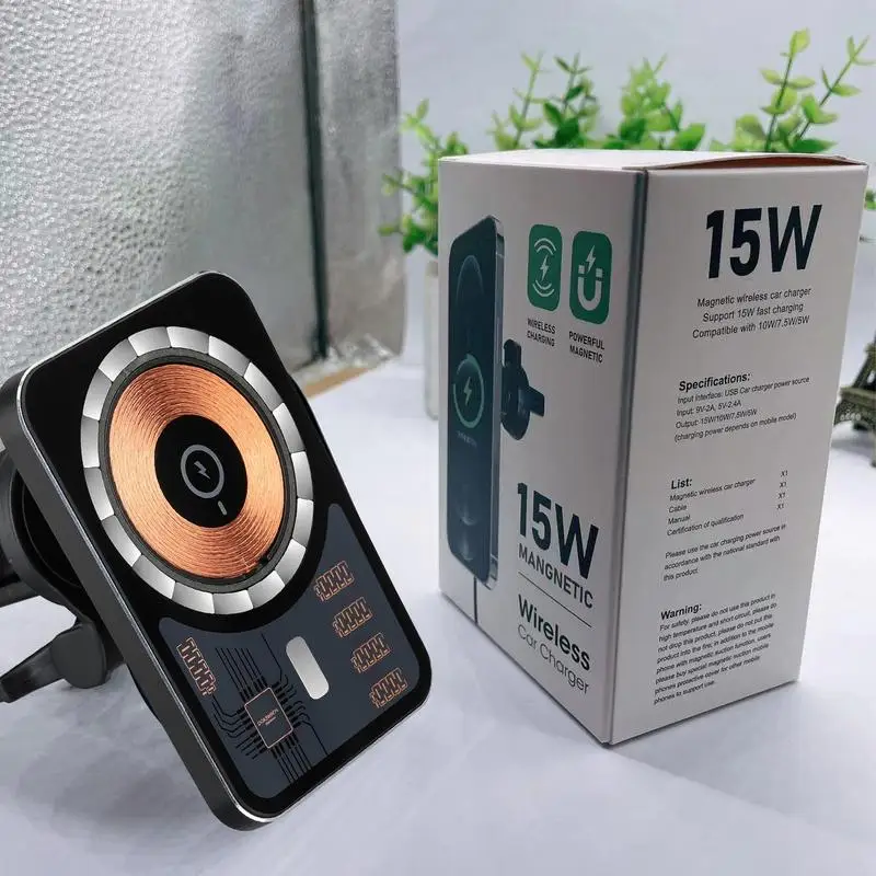 

15W Fast Charging Auto-Clamping Air Vent Mount Phone Holder Built-in Cooling Fan For IPhone 13 S22 Auto-Clamping Phone Holder