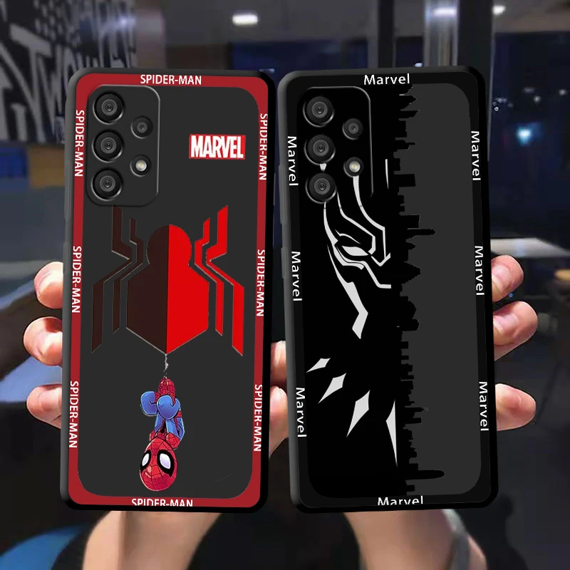 

Marvel SpiderMan Iron Man Logo Phone Case For Samsung A72 A71 A53 A52 A51 A31 A42 A32 A23 A22 A21S A13 A12 A03 A02 Black Cover