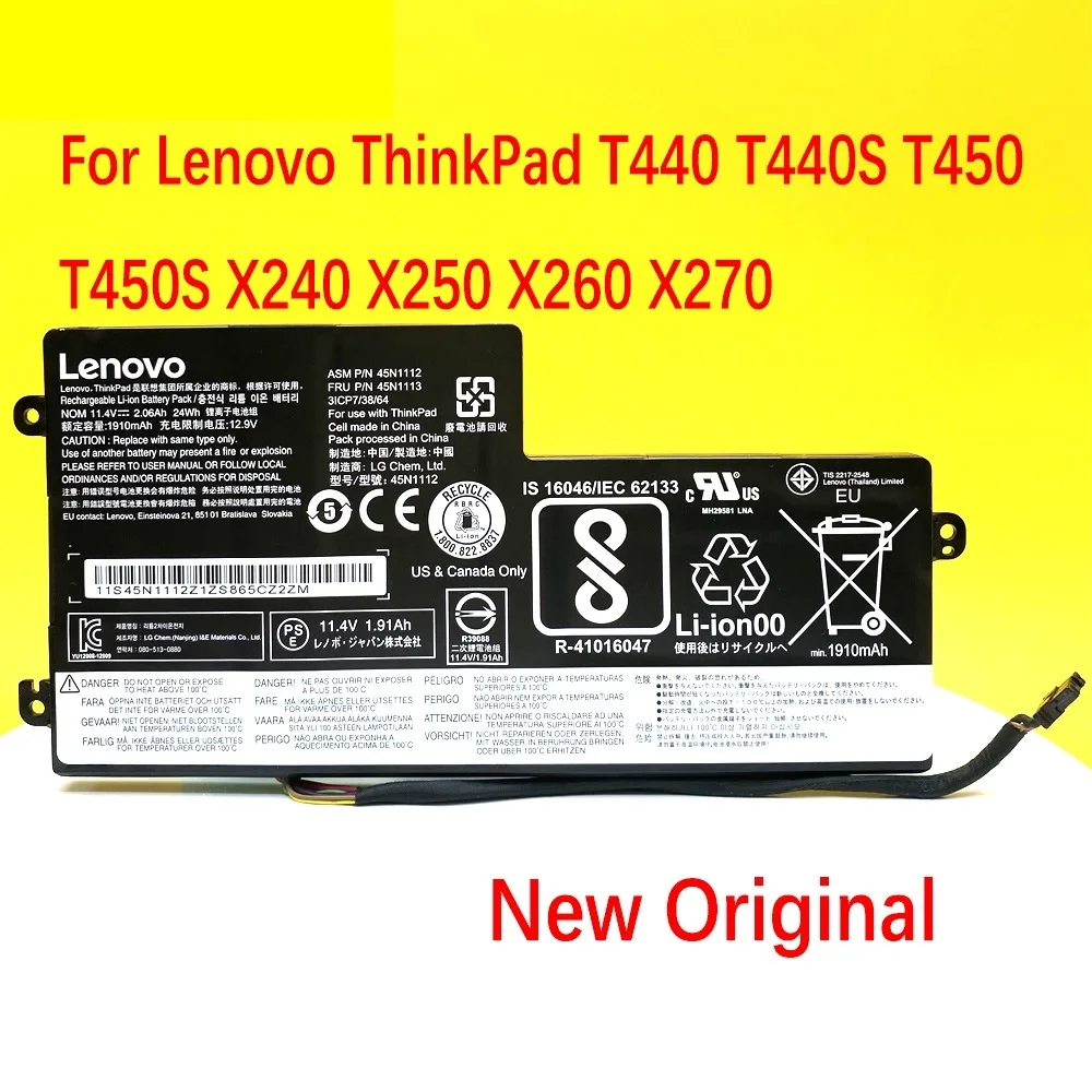 

2022 Original For Lenovo ThinkPad T440 T440S T450 T450S X240 X250 X260 X270 45N1110 45N1111 45N1112 Laptop battery 11.1V 24WH