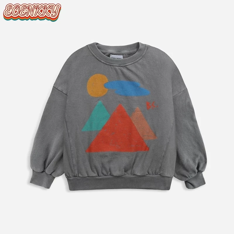 Детская хлопковая толстовка Bobo с мультяшным рисунком новинка на весну и осень