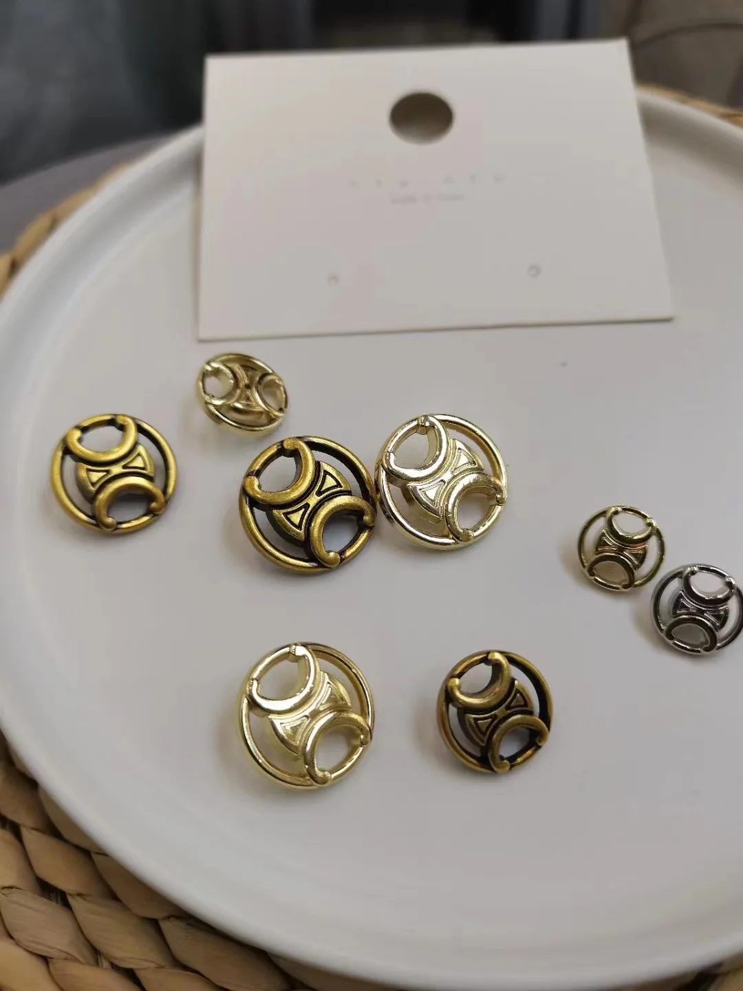 

10PCs Logo Metal Buttons Fastener Sewing Seam Wholesale Gold Handmade DIY Clothing Decoration