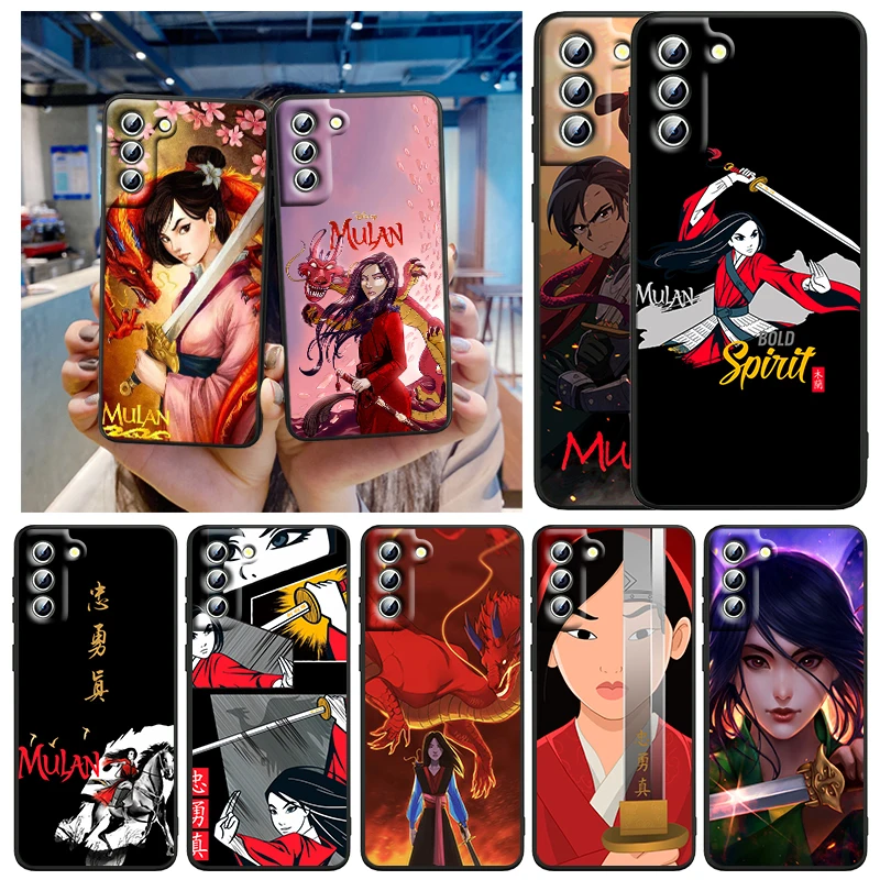 

Popular Disney Mulan Phone Case For Samsung Galaxy S23 S22 S21 S20 FE S10 S10E S9 Plus Ultra Pro Lite 5G Black Cover