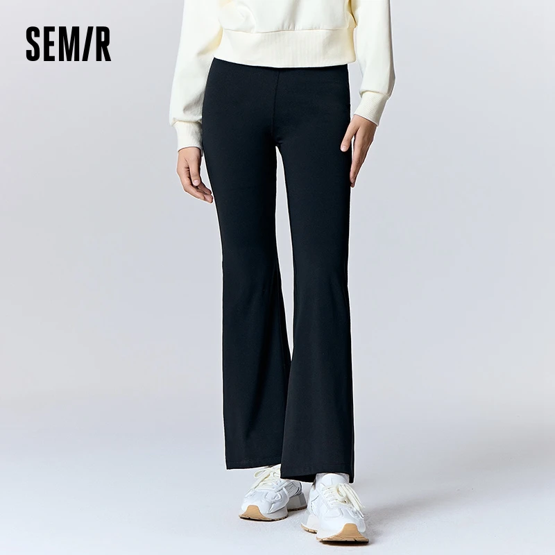 

Брюки Semir Женские однотонные, повседневные универсальные модные облегающие черные расклешенные штаны, зима 2023