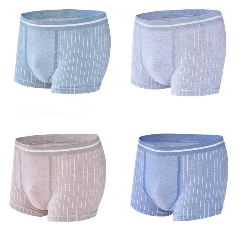 

4 Boxed King Bomb Panties Men Seamless High Elastic Soft Youth Boxer Mens Panties Breathable Mid Waist Male Nylon Underwear New