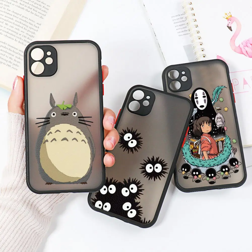 

Anime Spirited Away Totoro Coque iPhone14 Case For iPhone 11 13 14 12 Pro Max XS XR SE 7 8 Plus Matte Cover Howl's Moving Castle
