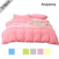 4pcs super soft duvet cover set with pillowcase and fitted sheet flat bed sheet single or double bedidng sets nordic home decor
