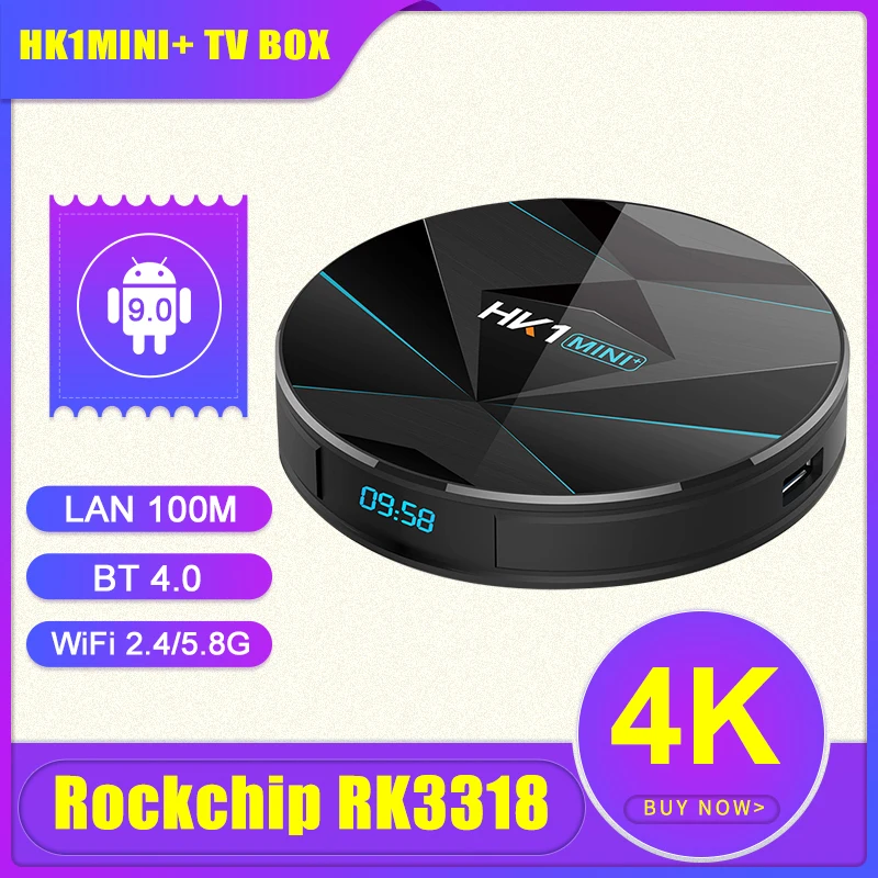 

Лучшая приставка HK1MINI + Iptv Tv Android 2,4 Smart с Wi-Fi 5,8/G Беспроводная Bluetooth 4K Iptv приставка Android Smart Tv Rockchip RK3318