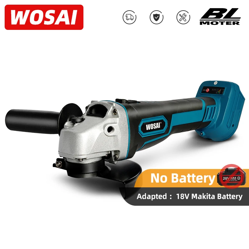 WOSAI M14 Cordless Electric Brushless Angle Electric Grinder Grinding Machine Polishing Cutting For 18V Makita Lithium Battery