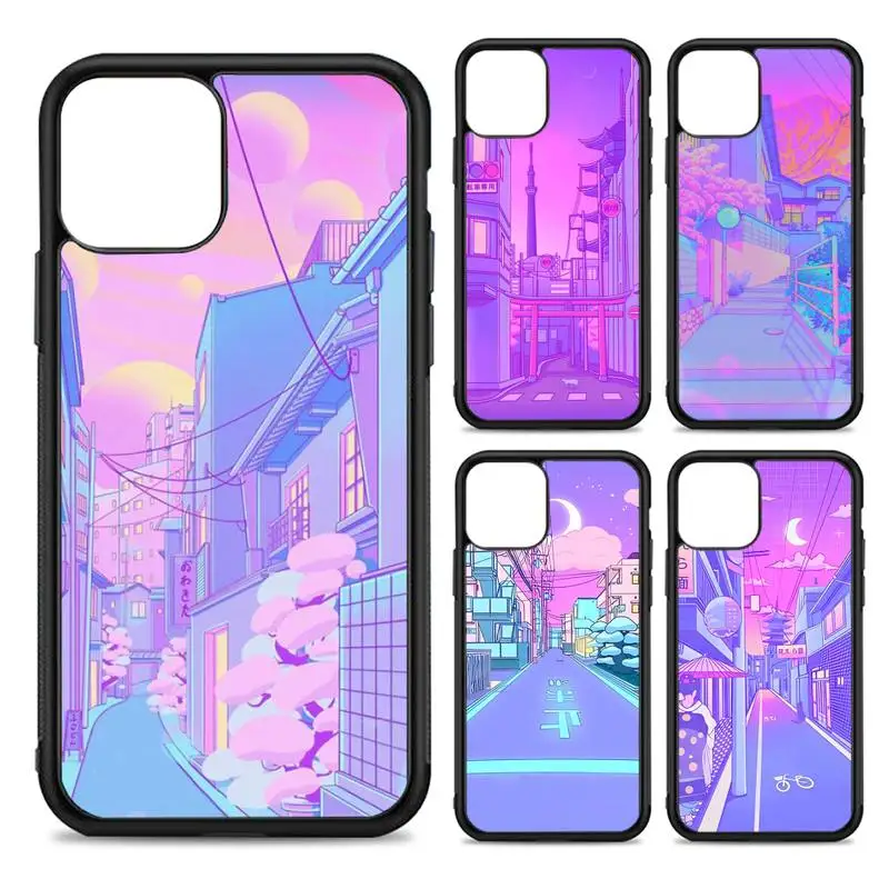

Japanese Anime Hand Painted House Phone Case Silicone PC+TPU Case for iPhone 11 12 13 Pro Max 8 7 6 Plus X SE XR Hard Fundas