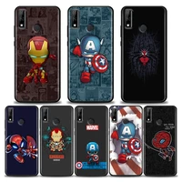 phone case for huawei y6 y7 y9 case y5p y6p y8s y8p y9a y7a mate 20 40 pro rs silicone cover marvel captain america iron spider