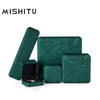 mishitu green jewelry fashion box necklace ring bracelet set jewelry storage box exquisite gift box proposal anniversary