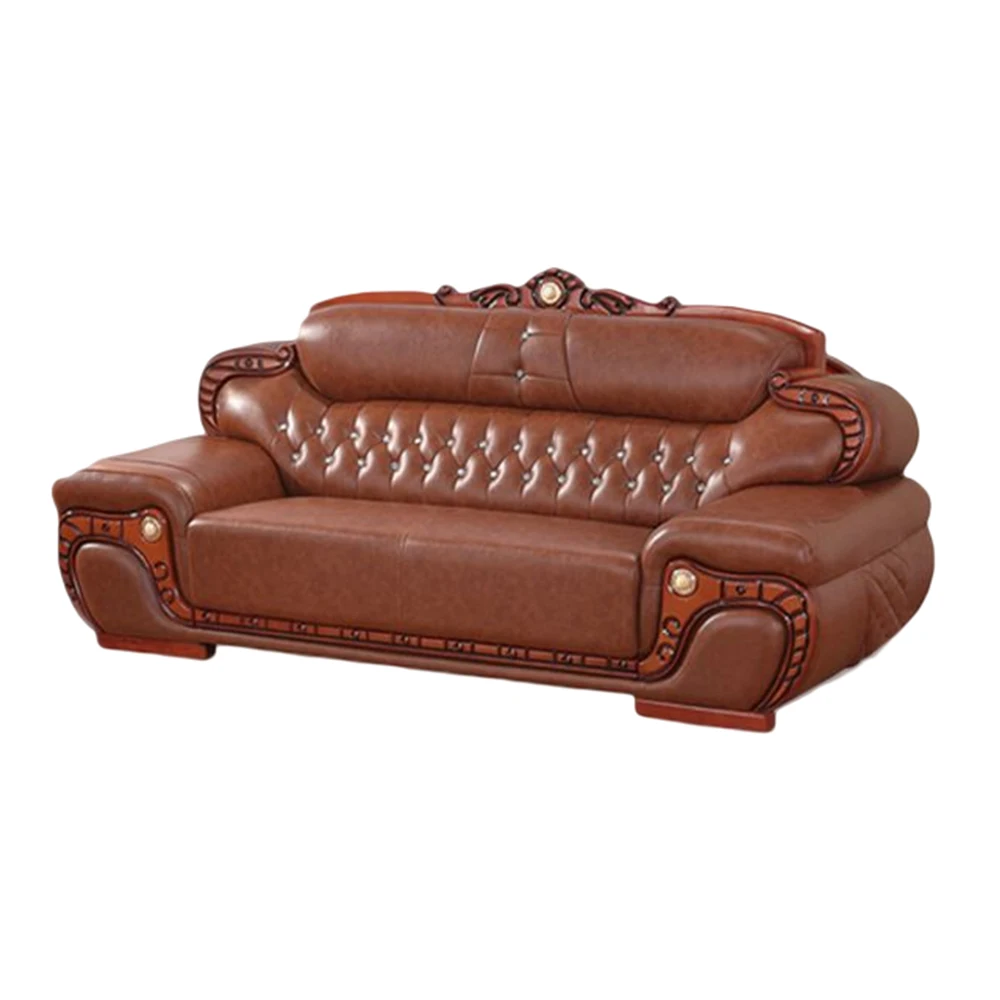 

Large Apartment Living Room Sofas Medium Thick Leather Sofa Head Layer Cowhide Office Furniture High-End Villa