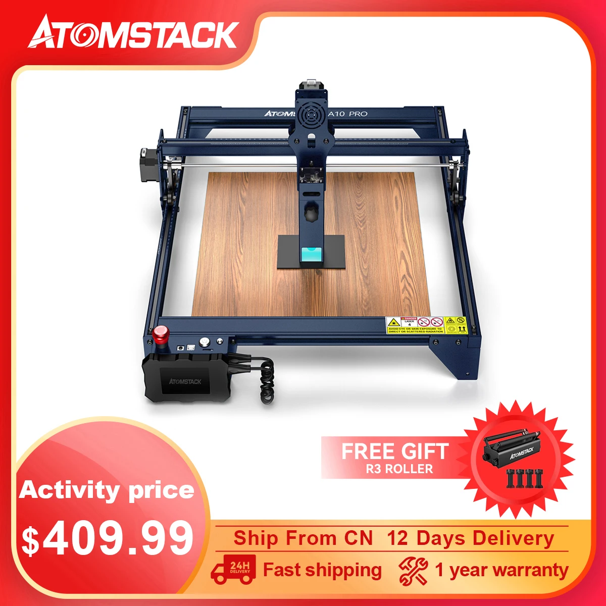 ATOMSTACK A10 S10 PRO 50W Dual-Laser Engraver 410x400mm Desktop CNC Laser Engraving Cutting Machine Fixed-Focus Offline Engrave