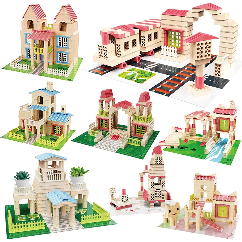 

DIY Handmade House Building Villa Architecture Cottage Model Building Blocks Family Home Toys Birthday Gift