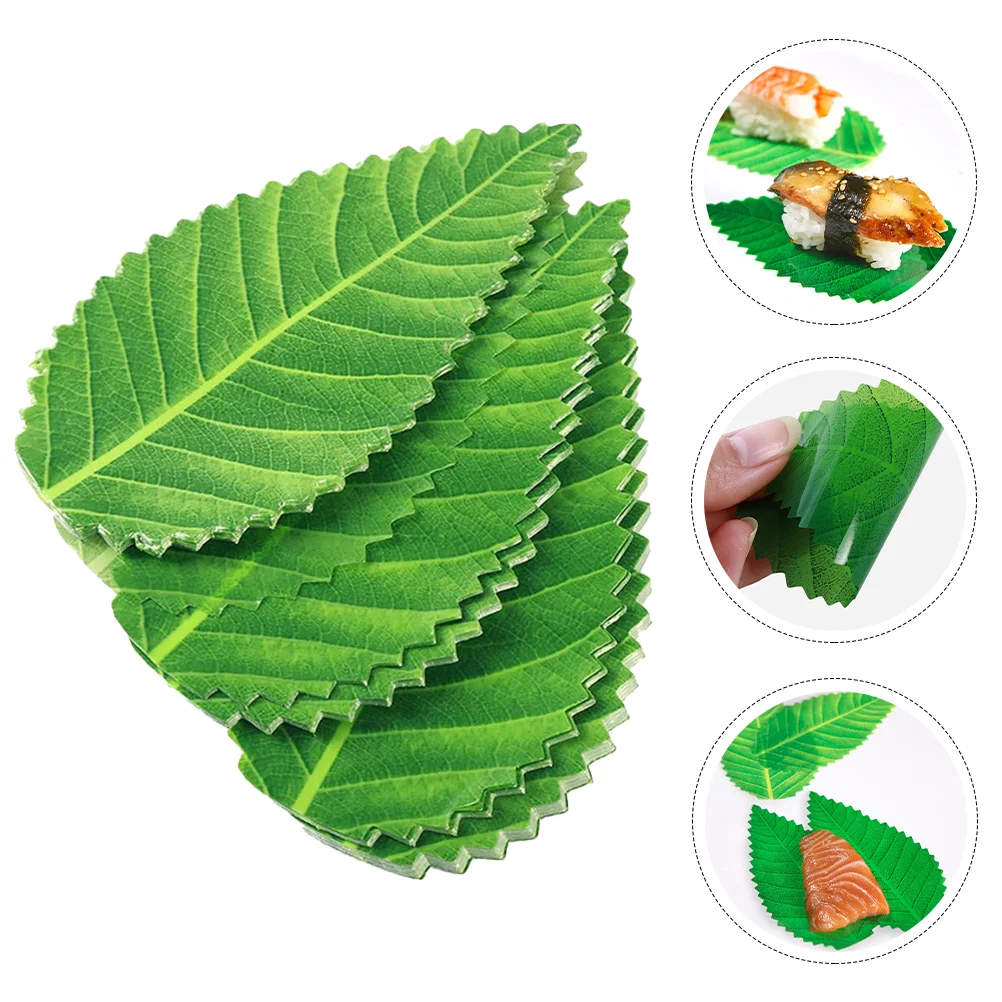 

Sushi Leaf Decorations Plate Sashimi Leaves Decor Decorativedish Fake Ornament Tray Garnish Japanese Divider Artificial
