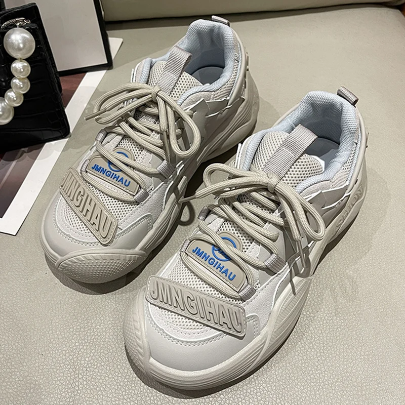 

CRLAYDK Designer Women's Large Toe Platform Shoes Mesh Breathable Walking Sneakers Wedge Sports Tennis for Youth Students