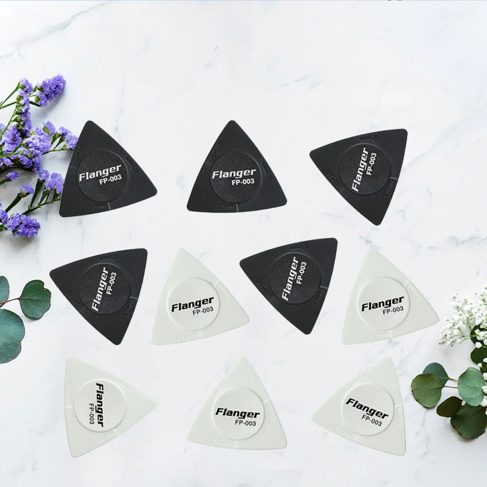 

10PCS Guitar Pick, Triangle Professional Guitar Pick, Non- Grip Guitar Plectrum, 3 Different Thicknesses Guitar Pick for Bass