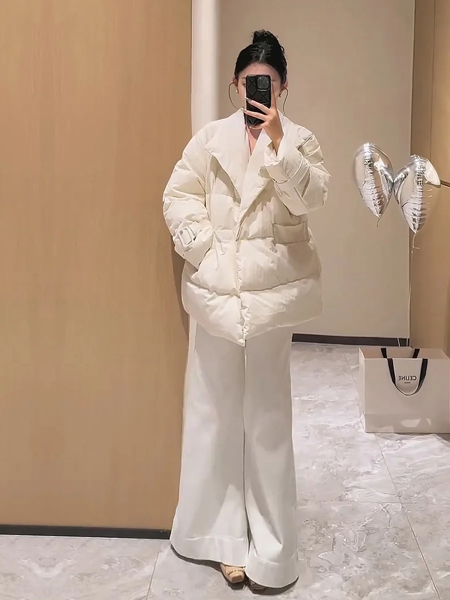 Женский зимний пуховик High Sense с большими лацканами новый корейский стиль