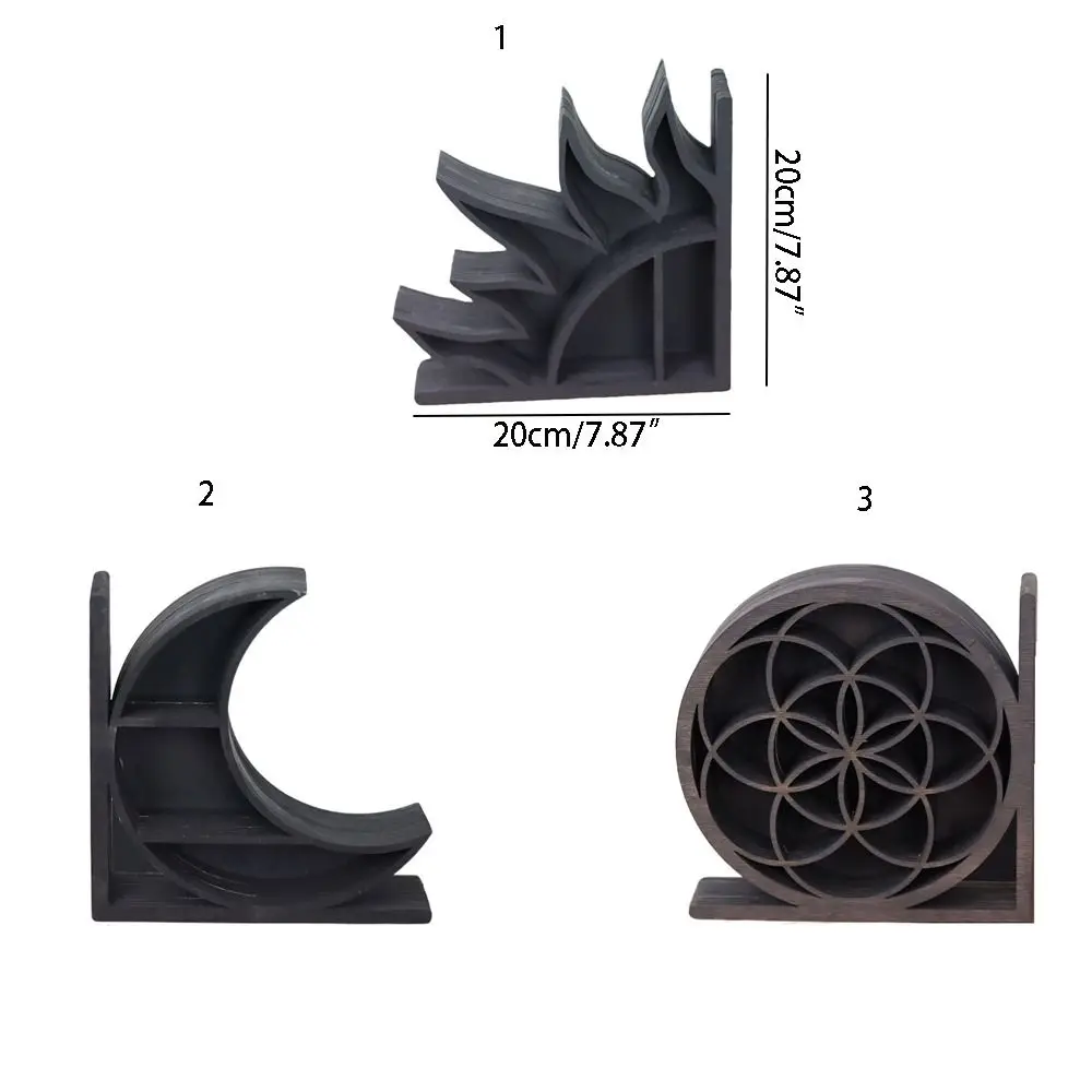 3-стильная модная полка для хрусталя витрина ручной работы с черной луной резной