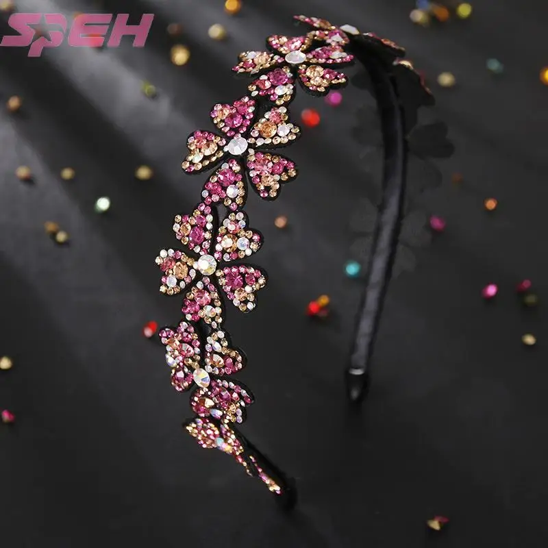 

Женский обруч для волос с кристаллами, широкий обруч для волос в Корейском стиле