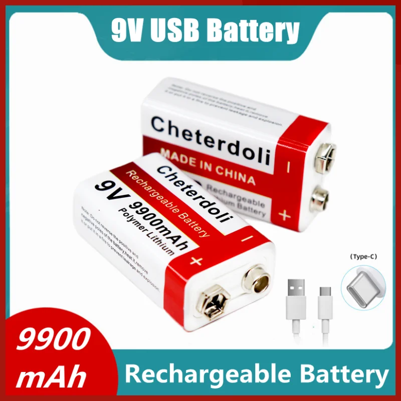 

Литий-ионная аккумуляторная батарея 6F22, 9 В, 9900 мАч, Micro USB