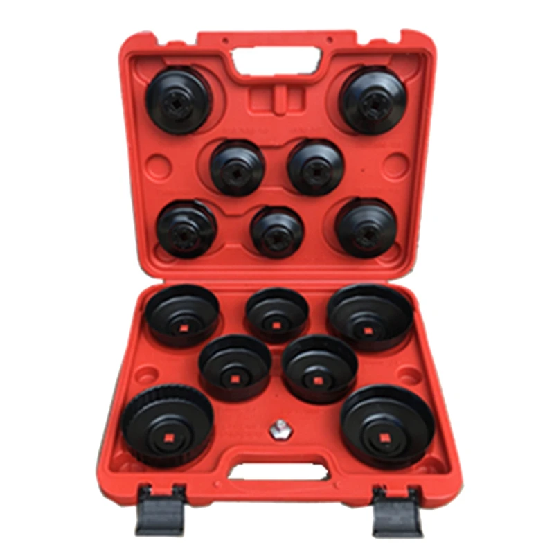 

10-Pieces Universal Oil Change Filter Cap Wrench Cup Socket 3/8 Inch Square Drive Oil Canister Socket With Case