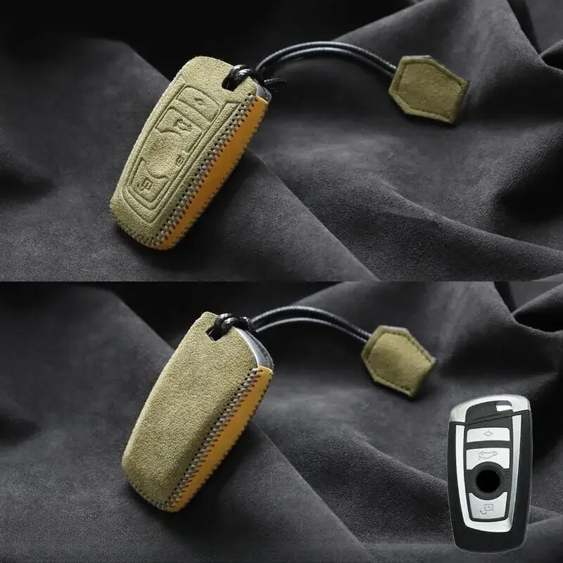 Замшевый Кожаный Автомобильный смарт-брелок с дистанционным управлением брелок